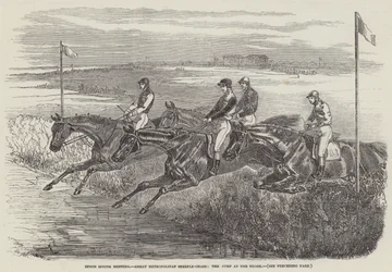 Reunión de primavera en Epsom, Gran Steeple-Chase Metropolitano, el salto en el arroyo